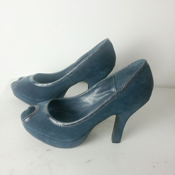 Steve Madden Shoes - Steve Madden Blue Suede Heels Size 7.5